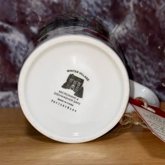 Pottery Barn Winter Village Ceramic Coffee Cocoa Mug Christmas Large 12oz NEW - Picture 8 of 9